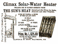 sales poster for the Climax Solar-Water Heater