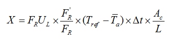 Equation for X in terms of collector properties