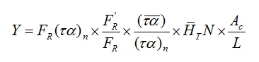 Equation for Y in terms of collector properties