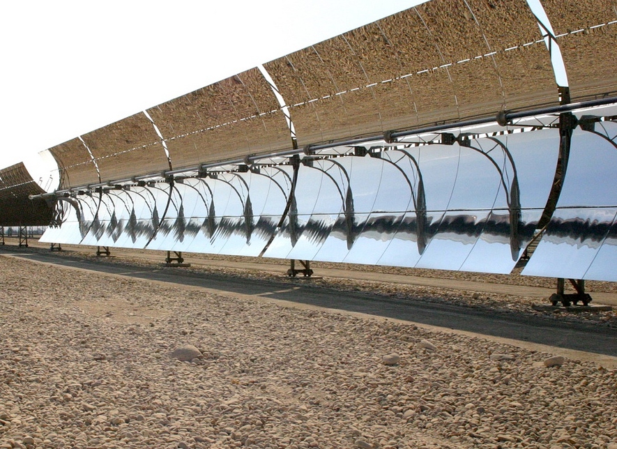 Image of Parabolic mirrors on a solar farm