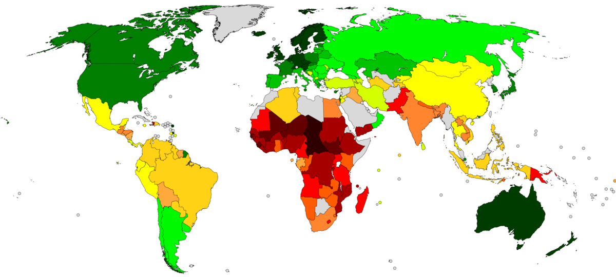 2020 Inequality-Adjusted Human Development Index Map