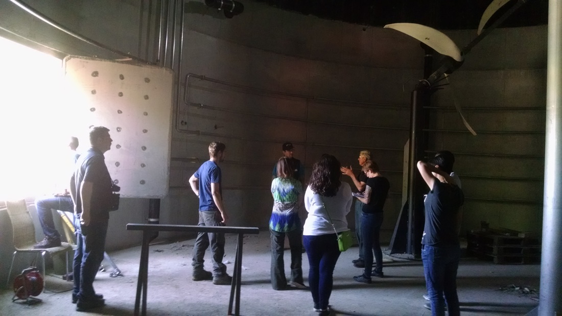 Inside the digester tank.