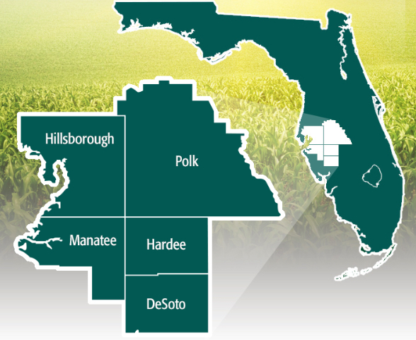 FL counties with Mosaic Company operations: Hillsborough, Polk, Manatee, Hardee, DeSoto