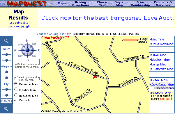 Same address geocoded in 1998. Roads straight lines, no park, same color roads. More in surrounding text.