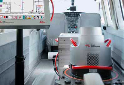 Photo of a Leica ADS40 installed in a typical aircraft platform