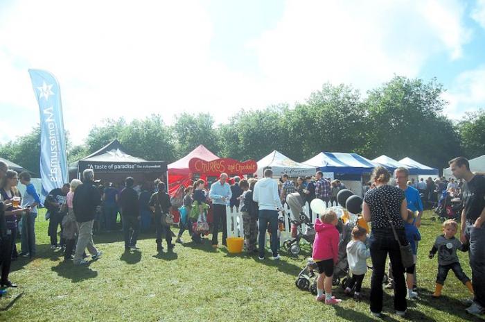 People at a food festival in the United Kingdom