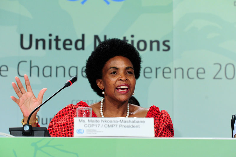 Photo of Ms. Maite NKoana-Mashabane, the COP17 President