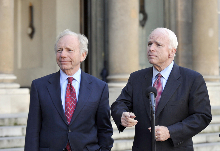 John McCain and Joe Lieberman circa 2003 when they co-sponsored bipartisan climate change legislation