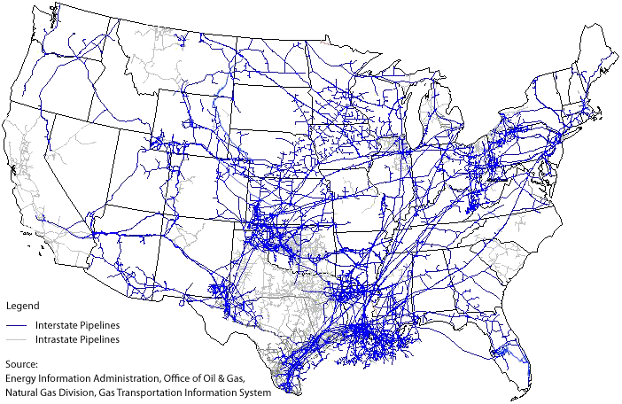 Pipelines In The Us Map Map