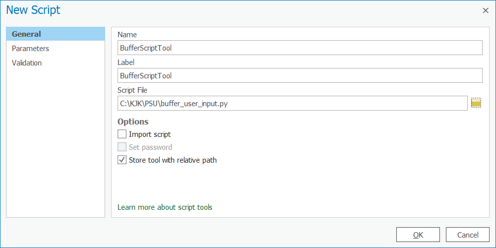  A screen capture to show the Add Script dialog box for version earlier than 2.9