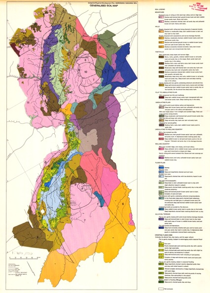 very colorful map - each color having a specific meaning, explained in detail beside the map