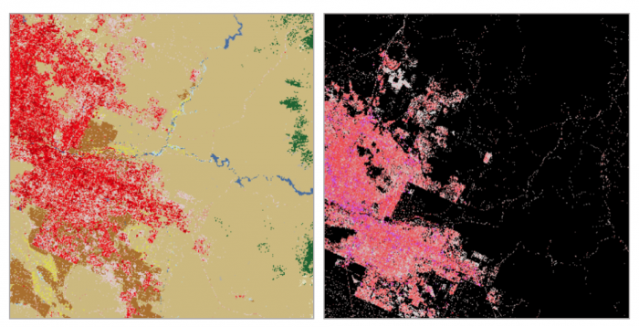 Colored maps of Land Cover and Percent Impervious Surface