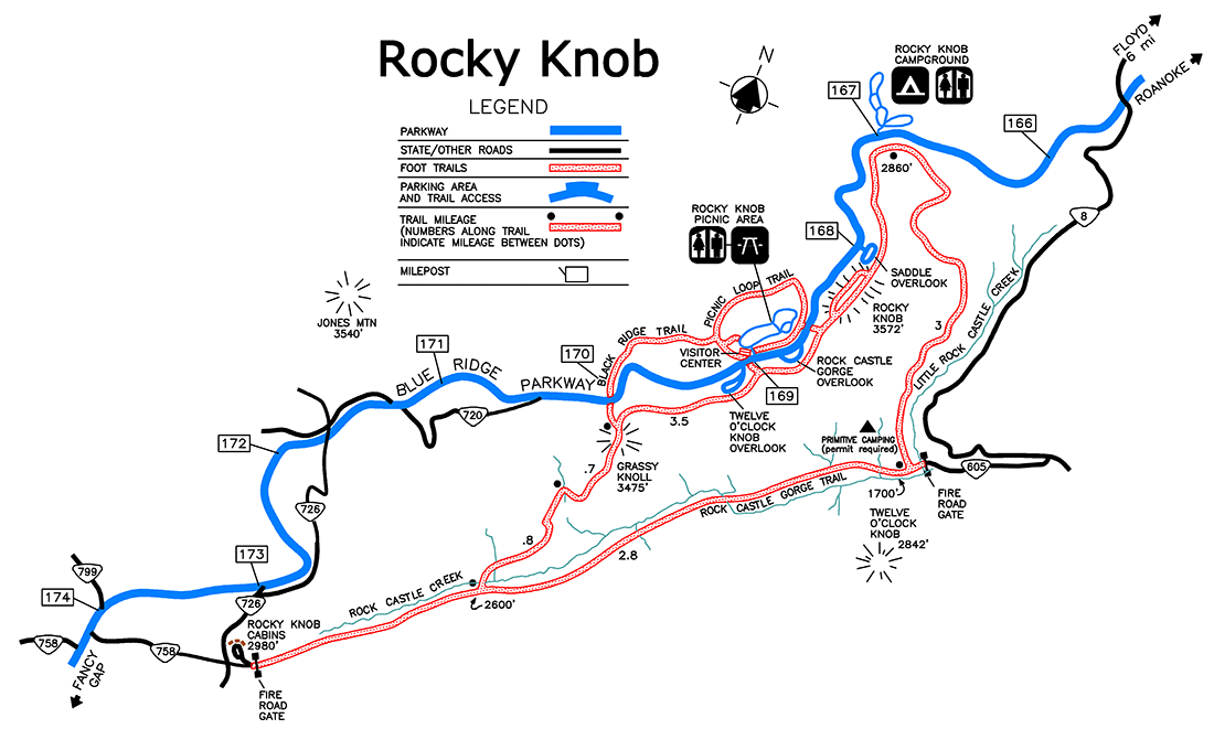 Map of Rocky Knob using linear features, see caption and text surrounding image