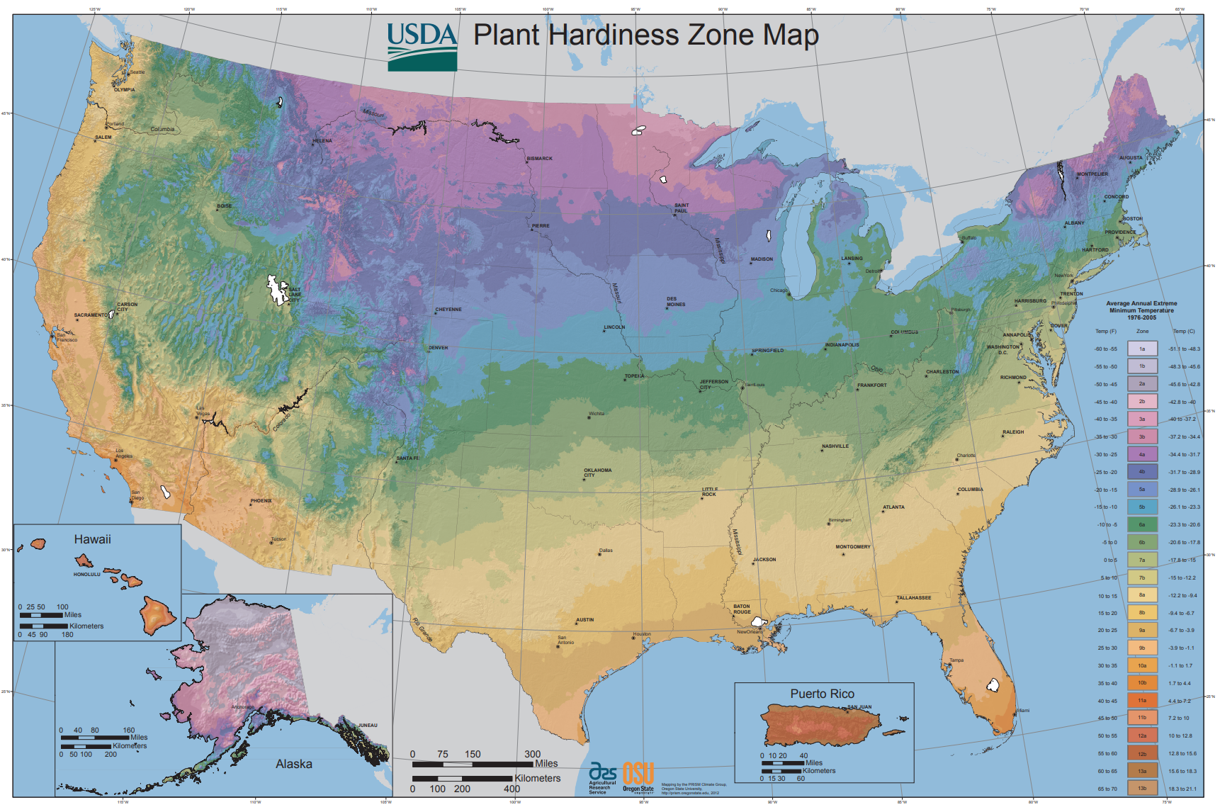 USDA Plant Hardiness Zone map