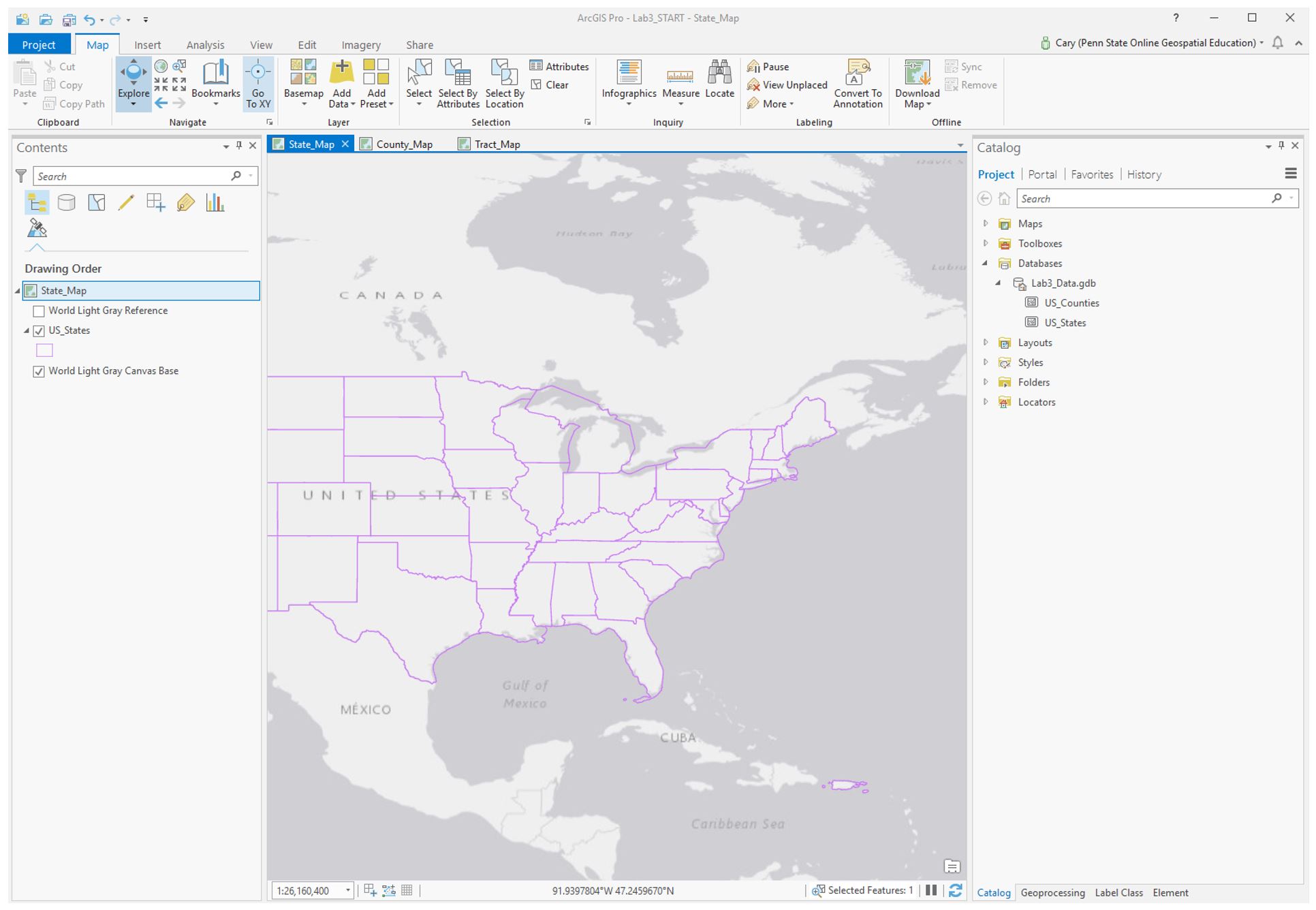 screen capture of starting file in ArcGIS Pro