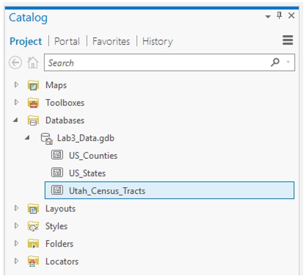 screen capture of the Catalog pane, where you've imported the appropriate file