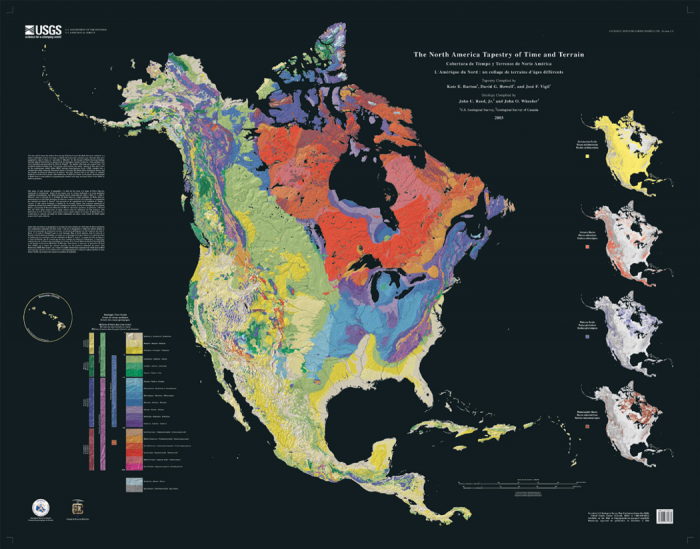 The North America tapestry of Time and Terrain, demonstrating use of color
