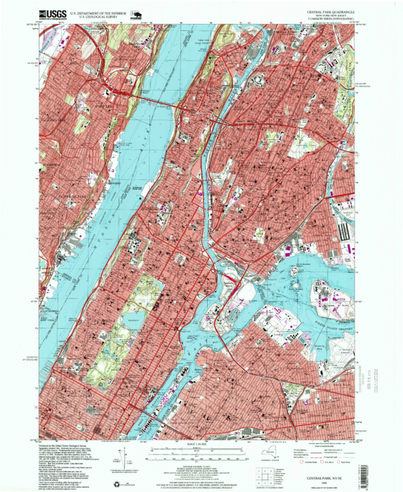 USGS topographic map of Central Park, New York, see text above