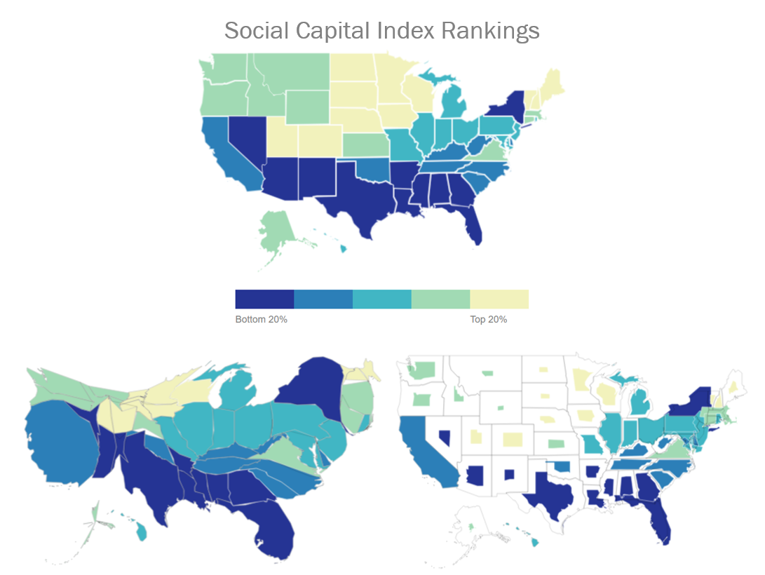 Social Capital Index Rankings maps - see surrounding text