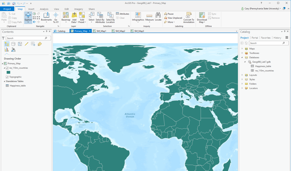 your Lab 7 starting file in ArcGIS Pro