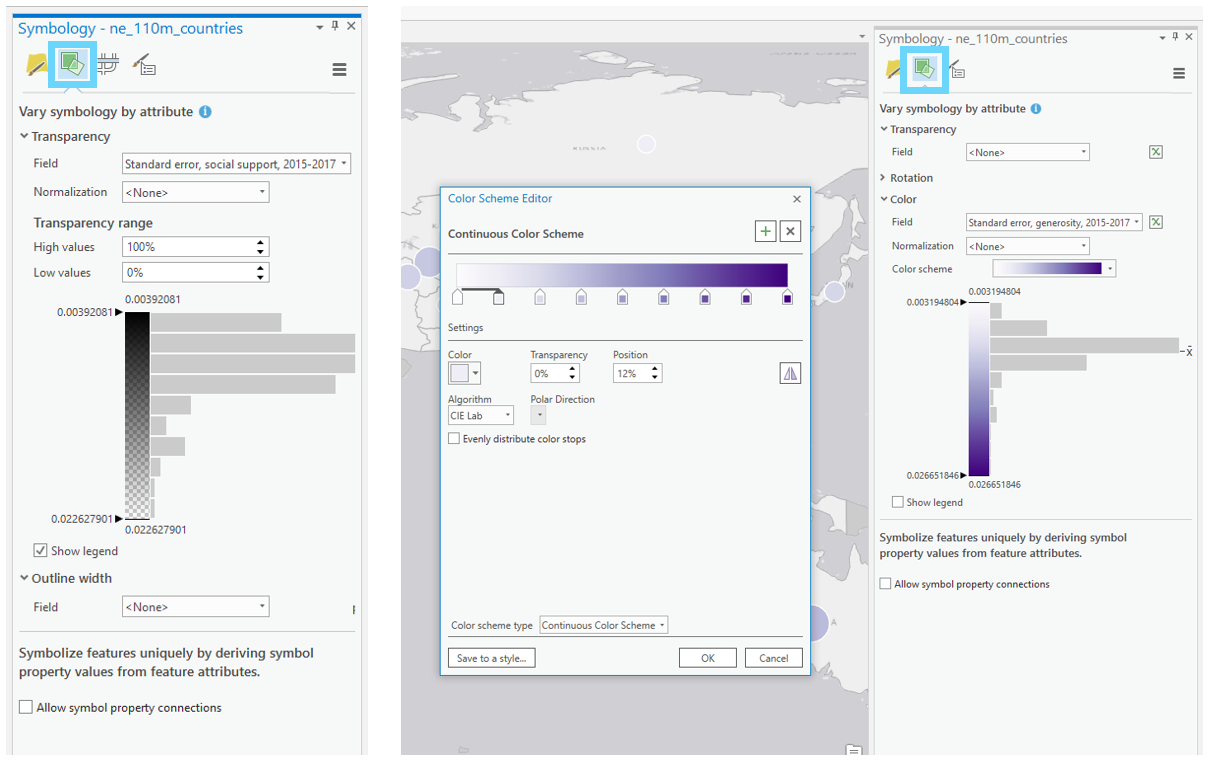 "vary symbology by attribute" option in ArcGIS Pro