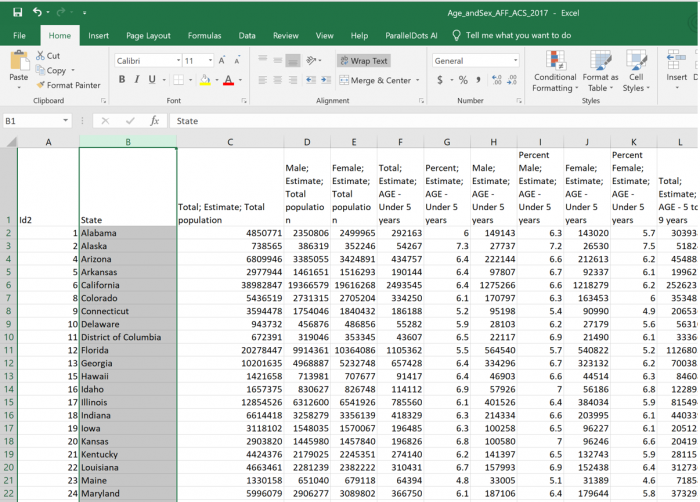 screen capture of Lab 9 starting Excel file, see link above