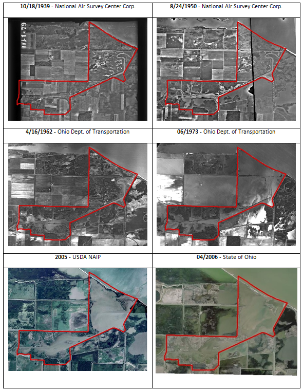 Aerial photos of the study site between 1939 and 2006