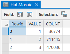 Screenshot HabMosaic field values