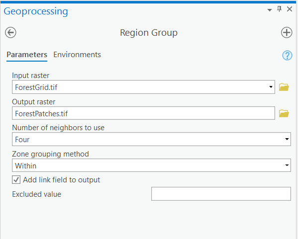 screenshot Region Group settings. Settings described in text above (step 3)