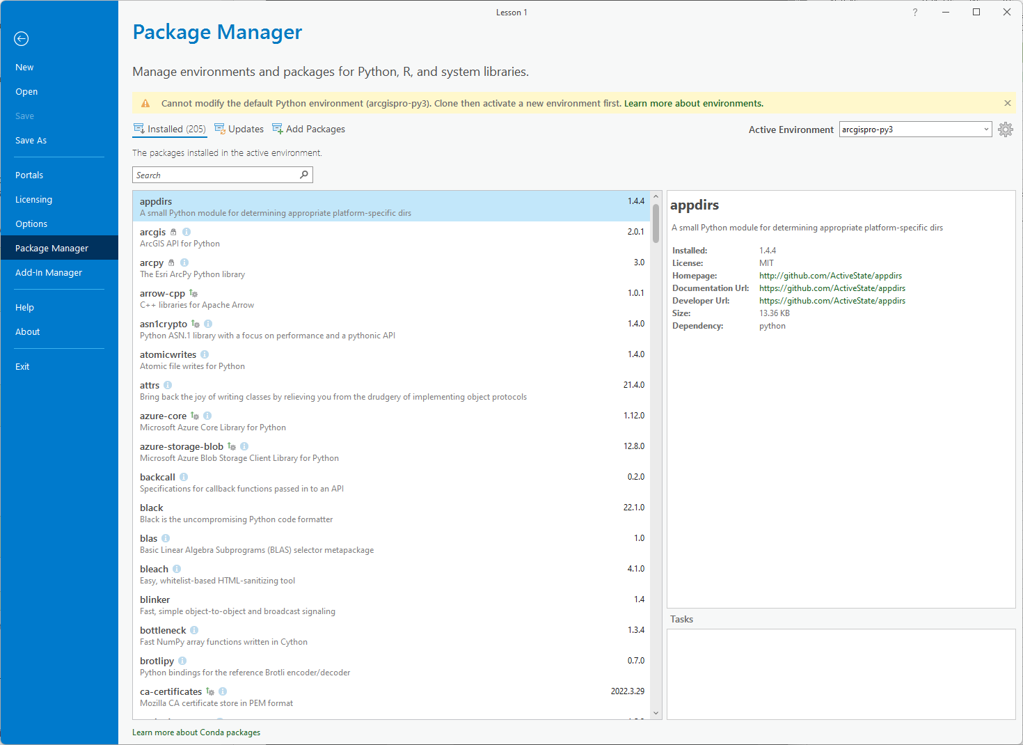 screen capture of python package manager and the spyder program