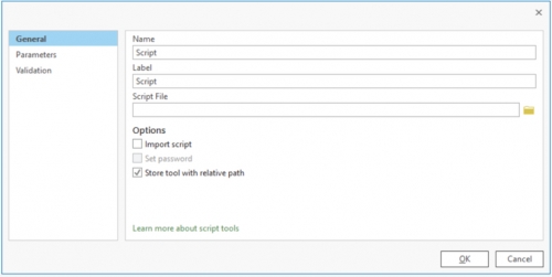 Screenshot of create a script tool 1