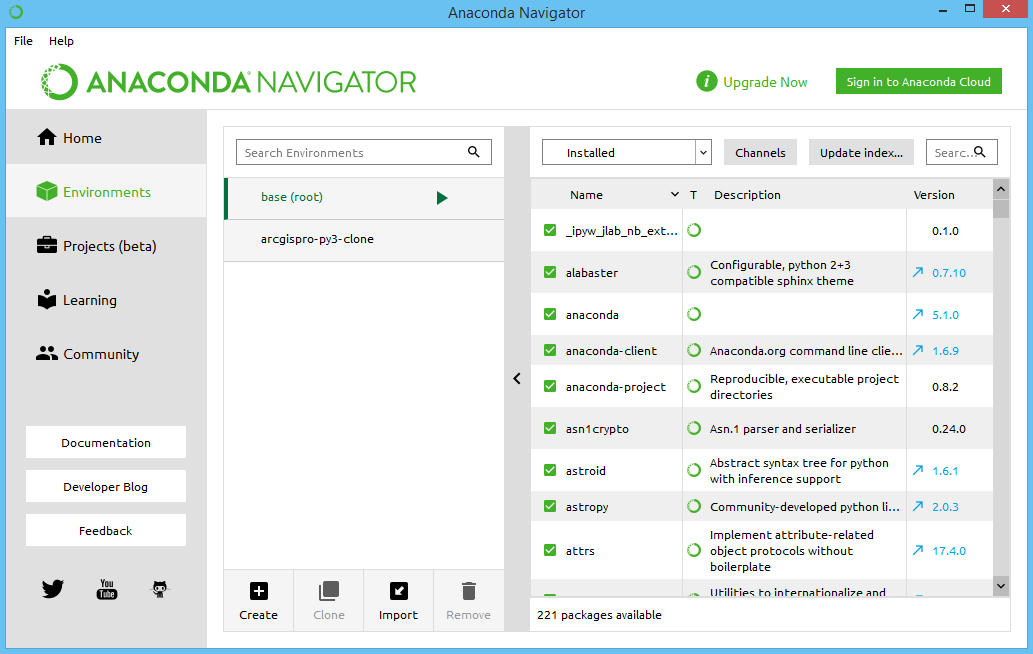 components of anaconda: distribution,navigator, project, data science libraries, conda