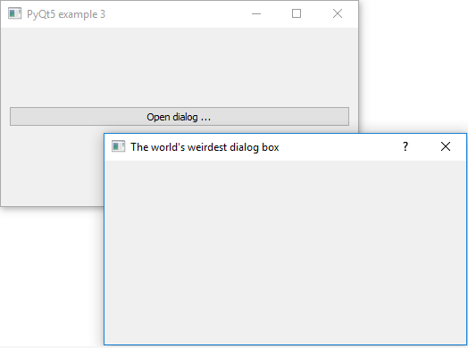screenshot of two windows, one says open dialog...and the other says "the world's weirdest dialog box"