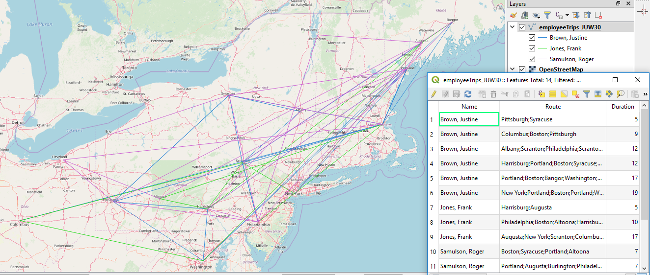 screenshot of eastern US connected with many lines 