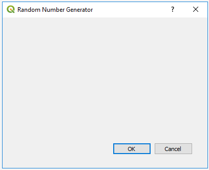 screenshot of blank random number generator window with okay and cancel tabs