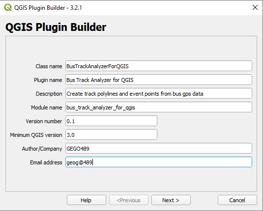  Screenshot of plugin builder firstt page