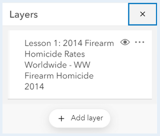 screen capture of the ArcGIS Online add layer pane
