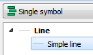 Symbology hierarchy, with "Simple line" selected