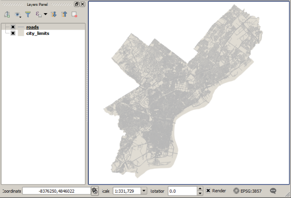 Screen Capture: Styling the layers in QGIS