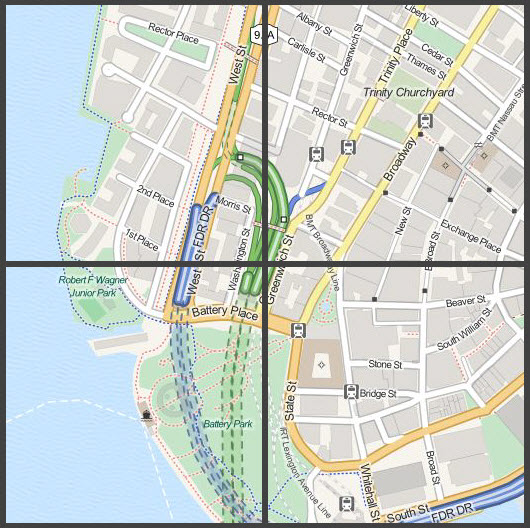  Tiles from OpenStreetMap data, rendered by MapQuest