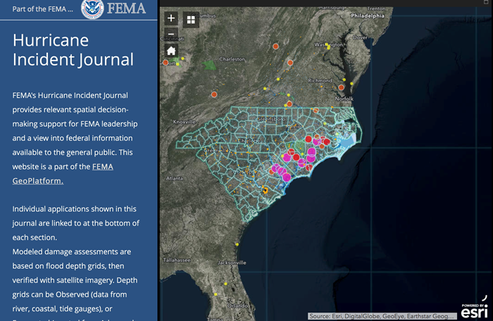 screenshot of the Hurricane Incident Journal