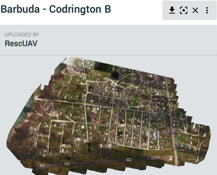 Map of Barbuda - Codrington B made up of aerial photographs