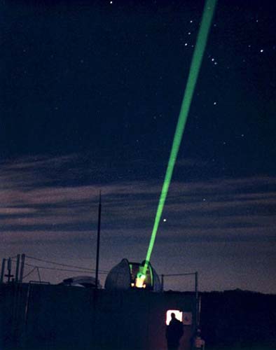 Photograph showing a satellite laser ranging station