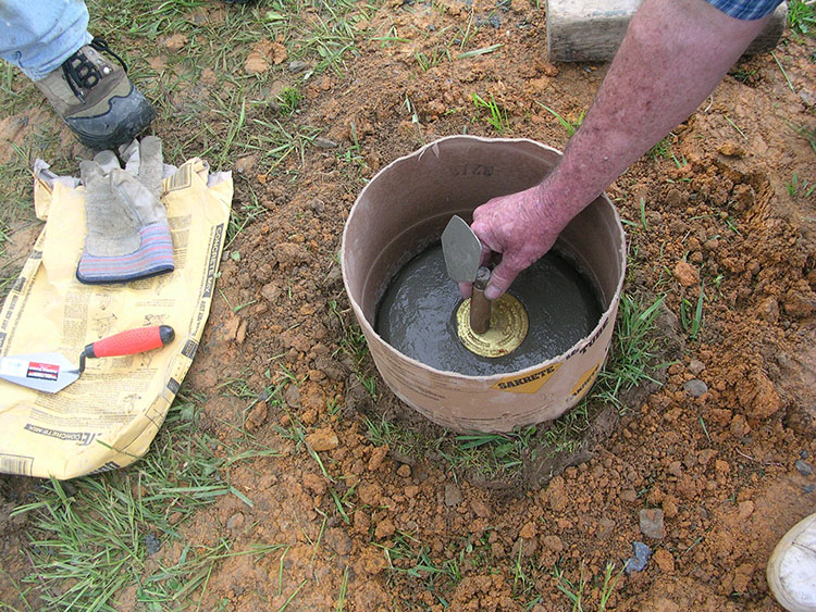 Demonstration of a monument being established 