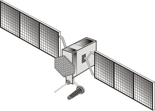 Drawing of a GLONASS Uragan K Satellite