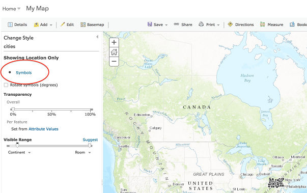 Changing symbol in ArcGIS Online