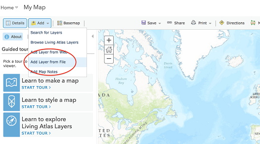 Add Layer from File in ArcGIS Online