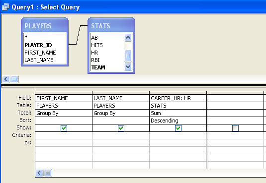 MS-Access query GUI