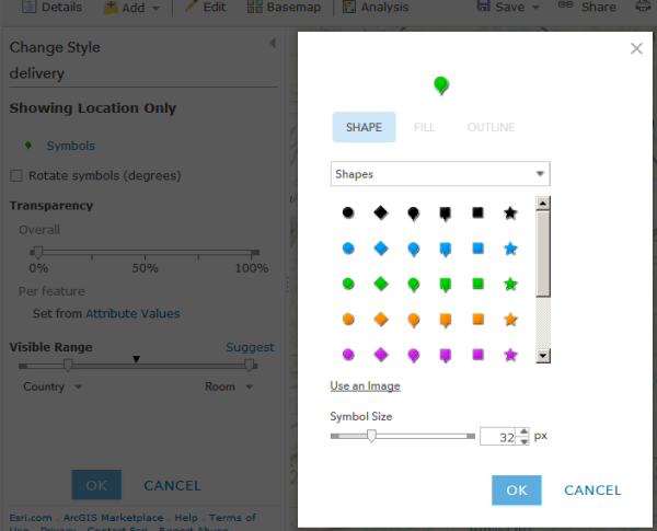 Selecting symbol for an uploaded ArcGIS Online layer