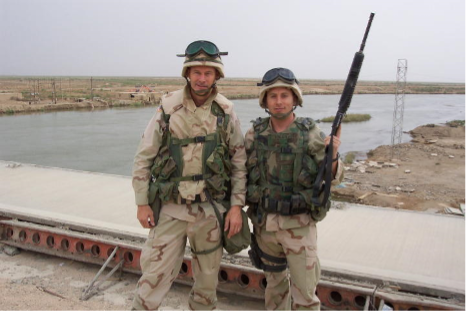 Two soldiers during duty at Euphrates River crossing